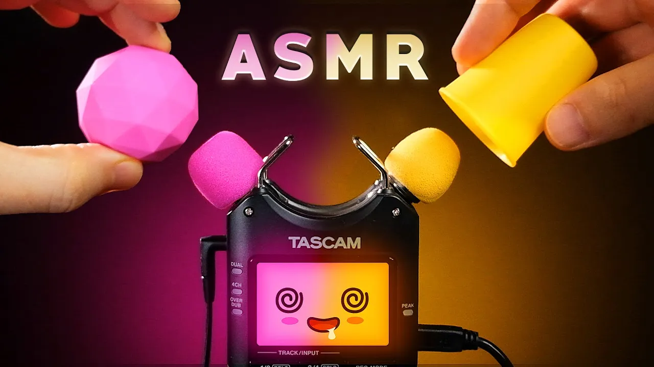 ASMR 3D 耳朵刺痛感用于深度睡眠和甜梦 [粉红色和黄色 Tascam 触发音 不说话]-助眠音声网