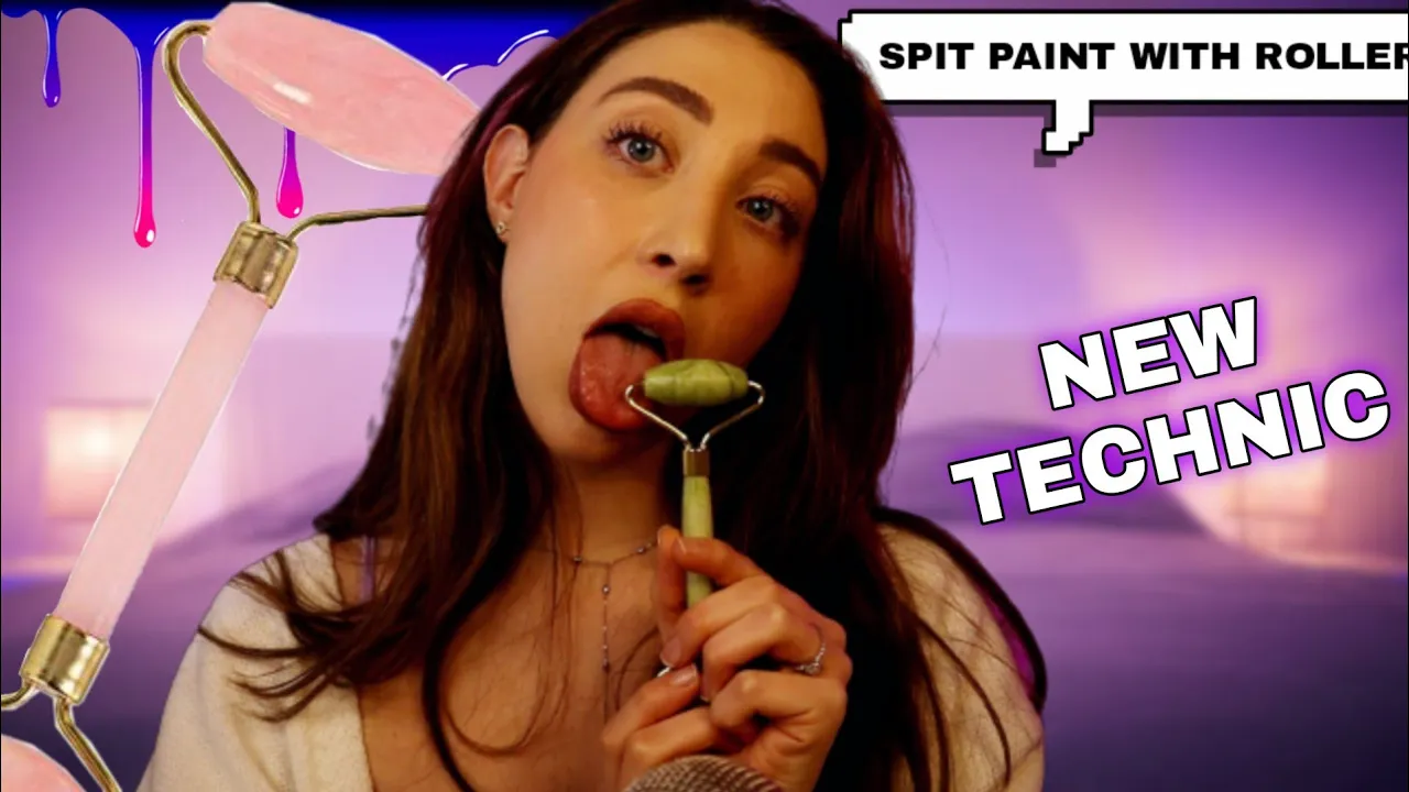 ASMR SPIT PAINTING YOU WITH A ROLLER | NEW TECHNIC! MOUTH SOUNDS ASMR-助眠音声网